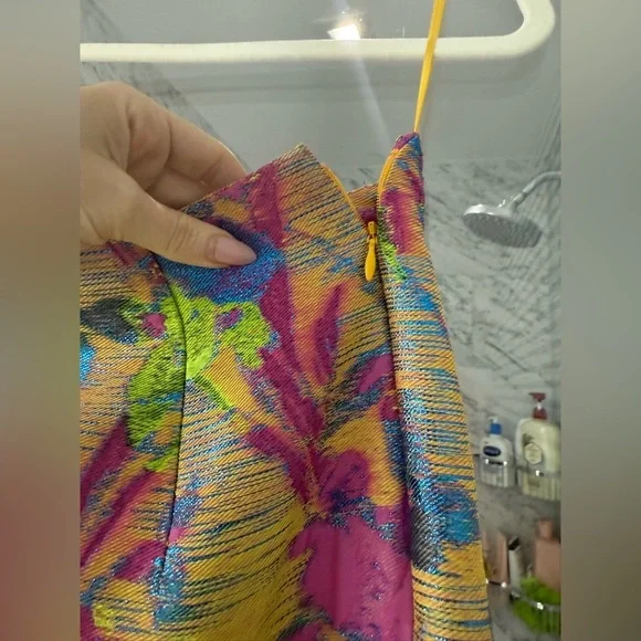 Cult Gaia “Celia” Jacquard Skirt – Bold Floral with ring accent detail size 2 - Picture 11 of 12